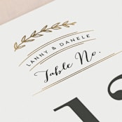"Elegant Announcement" - Table Numbers in Vanilla by Kelly Schmidt - Detail