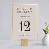 "Bold Classic" - Table Numbers in Gold by Jessica Williams - Front