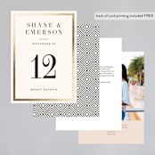 "Bold Classic" - Table Numbers in Gold by Jessica Williams - Back of Card Options