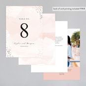 "Formal Watercolor" - Table Numbers in Bashful by Jennifer Postorino - Back of Card Options