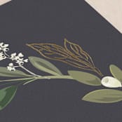 "Greenery Crown" - Table Numbers in Navy by Susan Moyal - Detail
