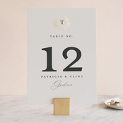 "laurel monogram" - Table Numbers in Cotton by Stacey Meacham - Front