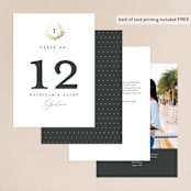 "laurel monogram" - Table Numbers in Cotton by Stacey Meacham - Back of Card Options
