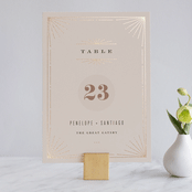 "Art Deco Border" - Table Numbers in Blush by Hooray Creative - Front