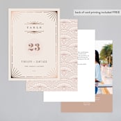 "Art Deco Border" - Table Numbers in Blush by Hooray Creative - Back of Card Options