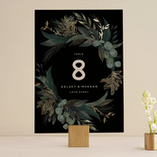"Shades of Green" - Table Numbers in Midnight by Susan Moyal - Front