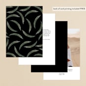 "Shades of Green" - Table Numbers in Midnight by Susan Moyal - Back of Card Options