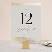 "Brushed Accent" - Table Numbers in Classic White by Kelly Schmidt - Front