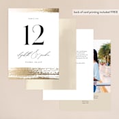 "Brushed Accent" - Table Numbers in Classic White by Kelly Schmidt - Back of Card Options