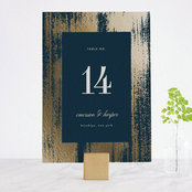 "Gold Leaf" - Table Numbers in Indigo by Kelly Schmidt - Front