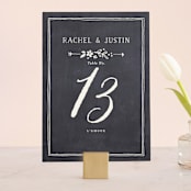 "Alabaster Florals" - Table Numbers in Slate by Jennifer Wick - Front