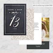 "Alabaster Florals" - Table Numbers in Slate by Jennifer Wick - Back of Card Options