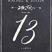 "Alabaster Florals" - Table Numbers in Slate by Jennifer Wick - Detail