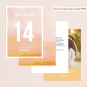 "Ombre" - Table Numbers in Mandarin by Dean Street - Back of Card Options