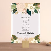 "Classic Floral" - Table Numbers in Spring Blush by Alethea and Ruth - Front