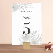 "Watercolor Floral" - Table Numbers in Fog by Jill Means - Front