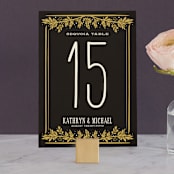 "Inked" - Table Numbers in Honey Bee by GeekInk Design - Front