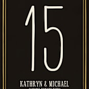 "Inked" - Table Numbers in Honey Bee by GeekInk Design - Detail