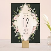 "Diamond Blush" - Table Numbers in Rose by Susan Moyal - Front
