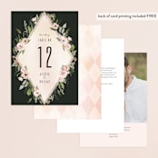 "Diamond Blush" - Table Numbers in Rose by Susan Moyal - Back of Card Options