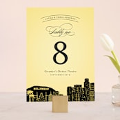 "Big City - Los Angeles" - Table Numbers in Lemondrop by Hooray Creative - Front