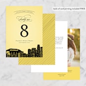 "Big City - Los Angeles" - Table Numbers in Lemondrop by Hooray Creative - Back of Card Options