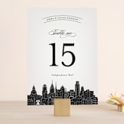 "Big City - Philadelphia" - Table Numbers in Light Taupe by Hooray Creative - Front
