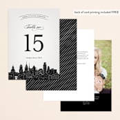 "Big City - Philadelphia" - Table Numbers in Light Taupe by Hooray Creative - Back of Card Options