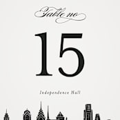 "Big City - Philadelphia" - Table Numbers in Light Taupe by Hooray Creative - Detail
