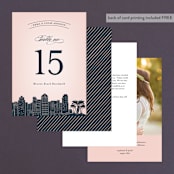 "Big City - San Diego" - Table Numbers in Blush by Hooray Creative - Back of Card Options