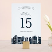 "Big City - Boston" - Table Numbers in Pale Blue by Hooray Creative - Front