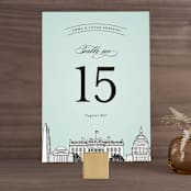 "Big City - Washington DC" - Table Numbers in Mint Green by Hooray Creative - Front