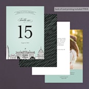 "Big City - Washington DC" - Table Numbers in Mint Green by Hooray Creative - Back of Card Options