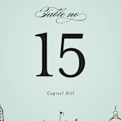 "Big City - Washington DC" - Table Numbers in Mint Green by Hooray Creative - Detail