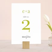 "float + celebrate" - Table Numbers in Celery by Float Paperie - Front