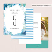 "Gallery Abstract Art" - Table Numbers in Ocean by Alethea and Ruth - Back of Card Options