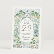 "Going to the Chapel" - Table Numbers in Meadow by Paper Sun Studio - Folded