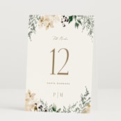 "Sprigs of Joy" - Table Numbers in Pearl by Leah Bisch - Folded