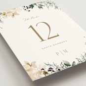 "Sprigs of Joy" - Table Numbers in Pearl by Leah Bisch - Detail