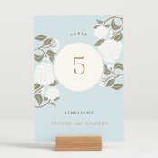 "Hydrangea Garden" - Table Numbers in Sky by Susan Zinader - Displayed (stand not included)