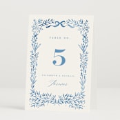 "Royal" - Table Numbers in Cobalt by Petra Kern - Folded