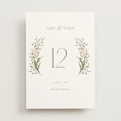"delicate buds" - Table Numbers in Olive by Jennifer Wick - Front