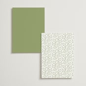"delicate buds" - Table Numbers in Olive by Jennifer Wick - Back of Card Options