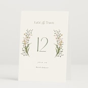 "delicate buds" - Table Numbers in Olive by Jennifer Wick - Folded