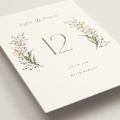 "delicate buds" - Table Numbers in Olive by Jennifer Wick - Detail