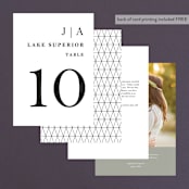 "Sophistotype" - Table Numbers in Sea Salt by Snow and Ivy - Back of Card Options