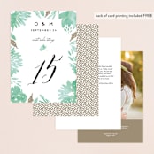 "Watercolor Delight" - Table Numbers in Aqua by Petra Kern - Back of Card Options