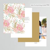 "Floral Vignette" - Table Numbers in Brass by Kristen Smith - Back of Card Options