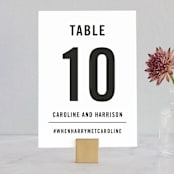 "Open Bar" - Table Numbers in Tuxedo by Jennifer Lew - Front