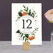 "Orange Blossoms" - Table Numbers in Pearl by Susan Moyal - Front